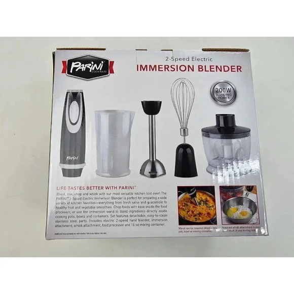 Parini Cookware Immersion Blender 200W Blending Power 2 Speed Electric Blend Mix - Picture 2 of 6